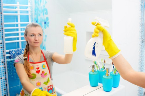 Upholstery cleaning equipment used on a sofa