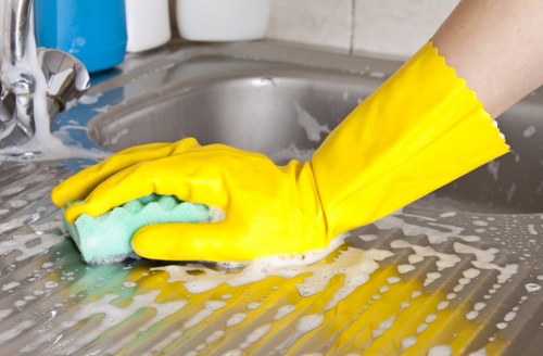 Professional carpet cleaner completing a safe final inspection